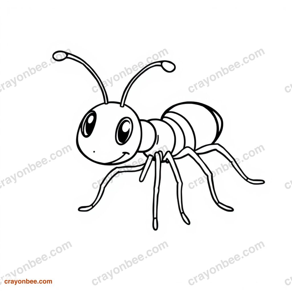 Ant Coloring Page — Free Printable PDF