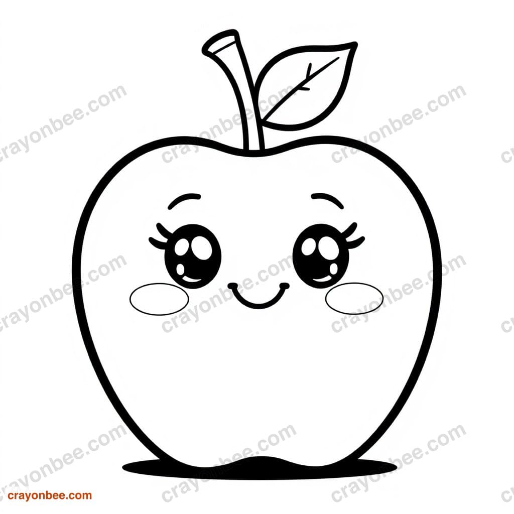 Apple Coloring Page — Free Printable PDF