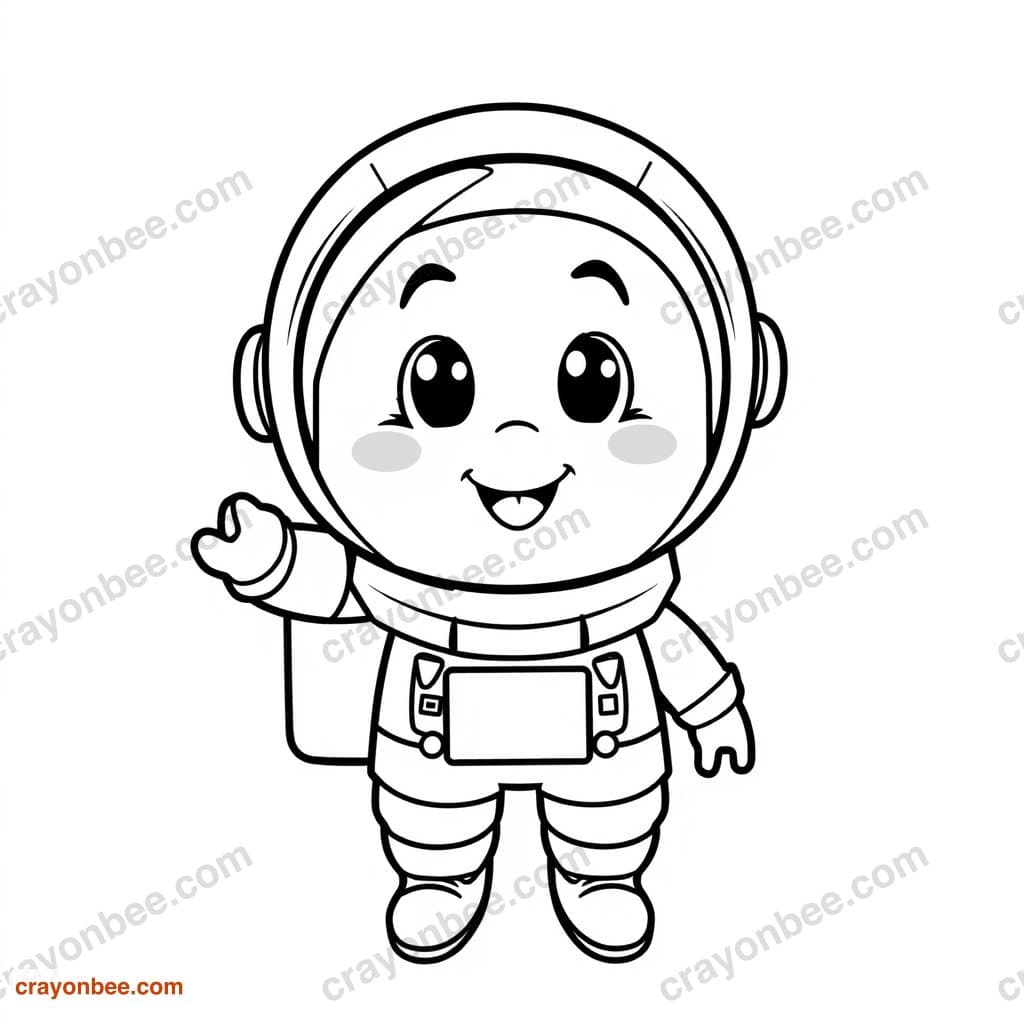 Astronaut Coloring Page — Free Printable PDF