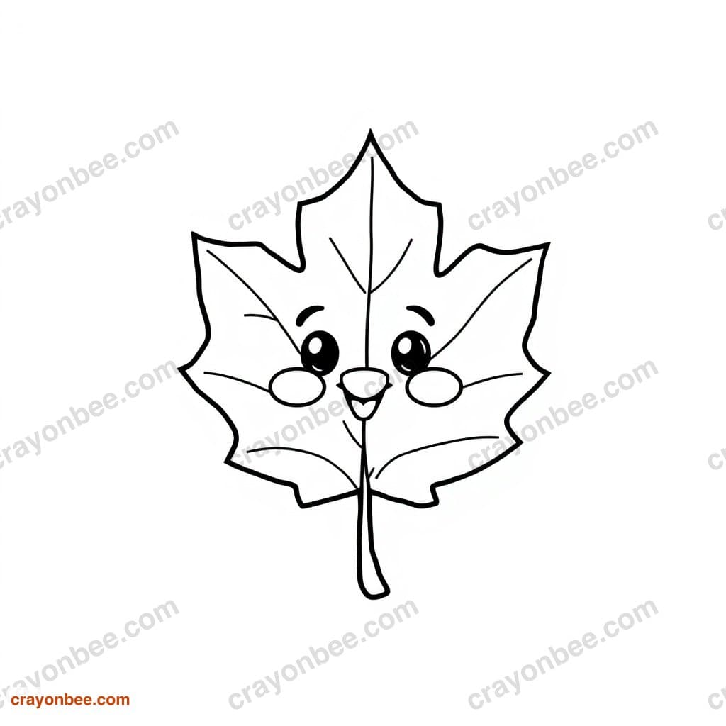 Autumn Leaf Coloring Page — Free Printable PDF