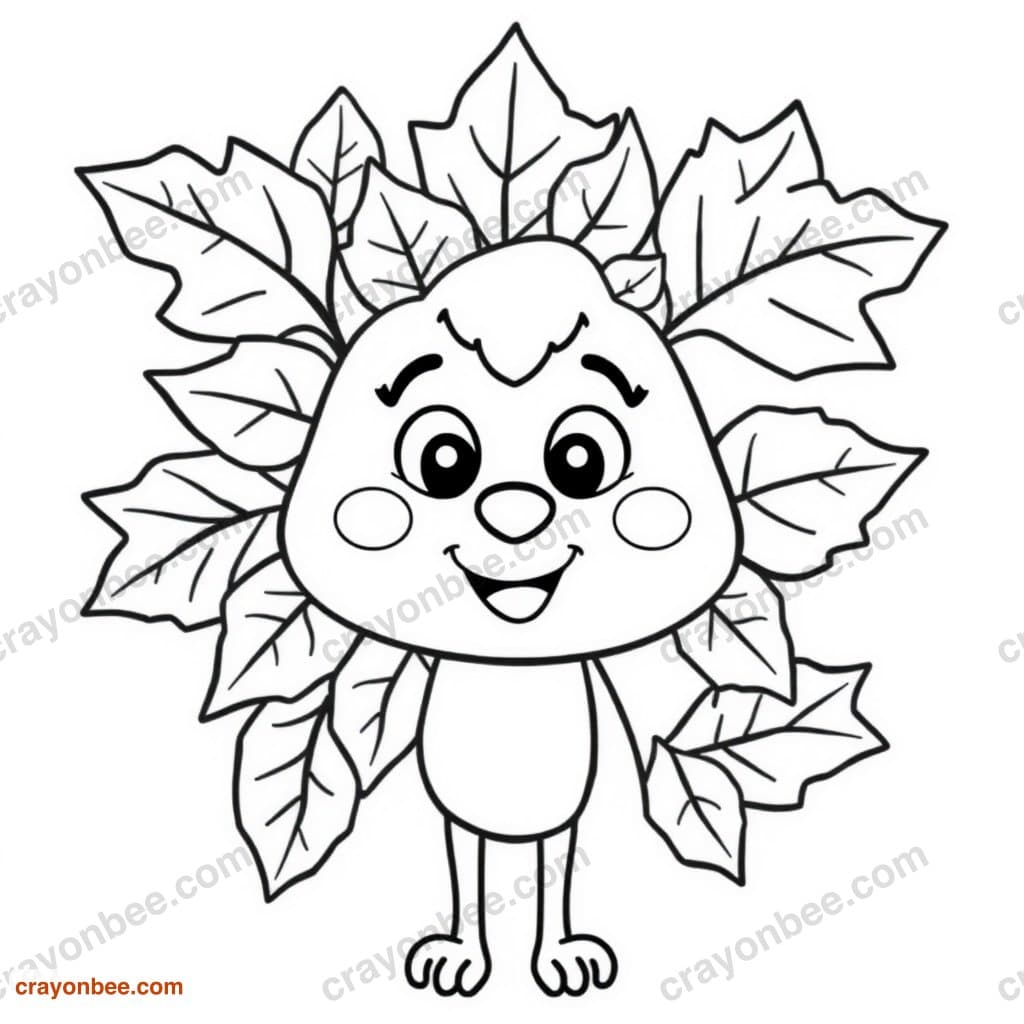 Autumn Leaves Coloring Page — Free Printable PDF