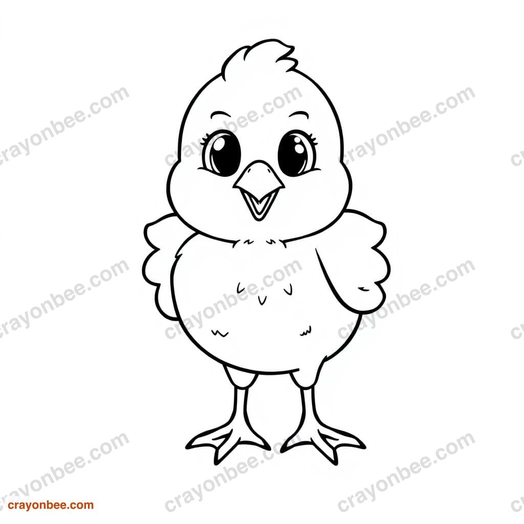 Baby Chick Coloring Page — Free Printable PDF