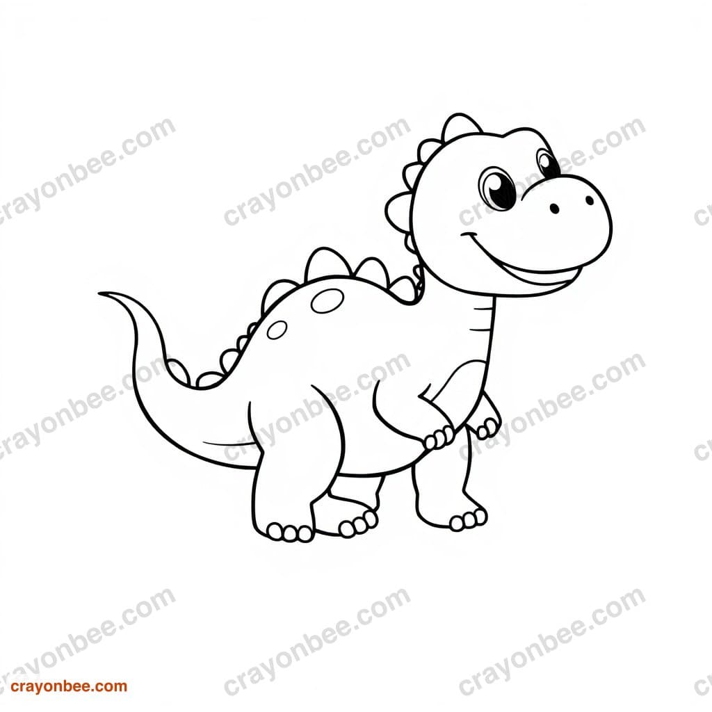 Baby Dinosaur Coloring Page — Free Printable PDF