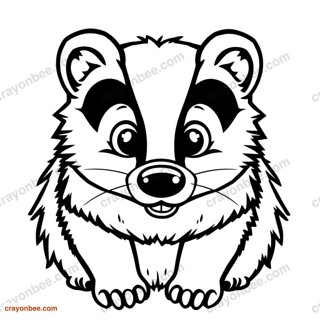Badger Coloring Page — Free Printable PDF