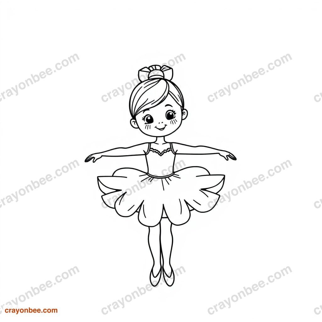 Ballerina Coloring Page — Free Printable PDF