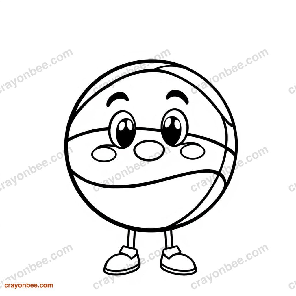 Basketball Coloring Page — Free Printable PDF