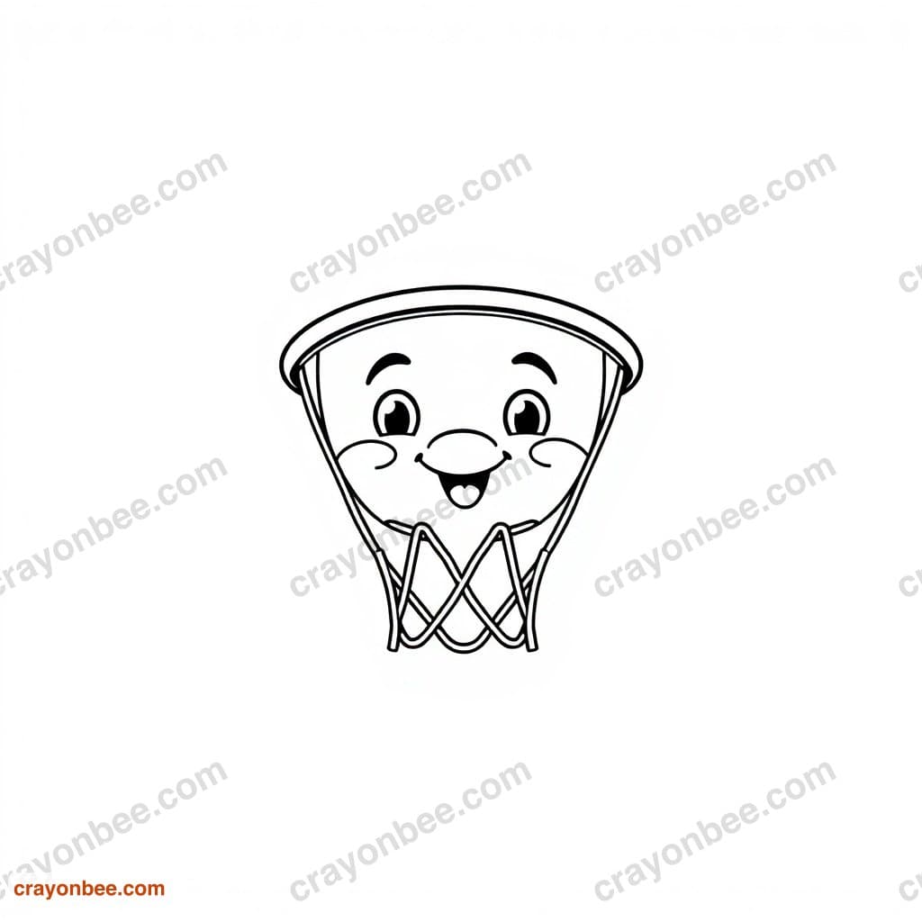 Basketball Hoop Coloring Page — Free Printable PDF