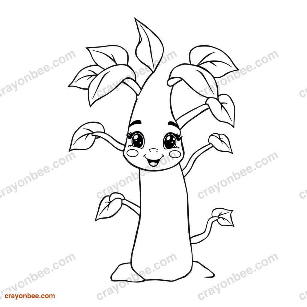 Beanstalk Coloring Page — Free Printable PDF