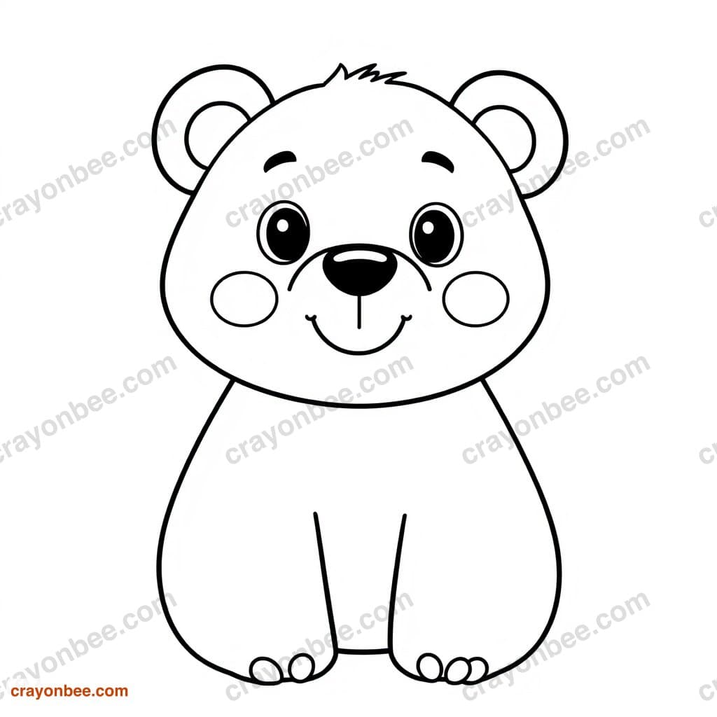 Bear Coloring Page — Free Printable PDF
