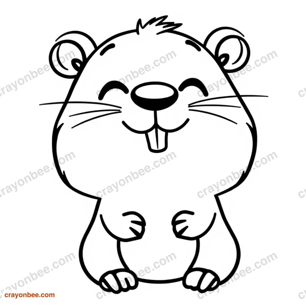 Beaver Coloring Page — Free Printable PDF