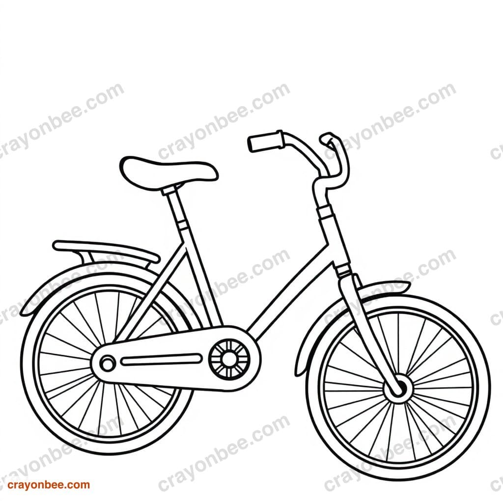 Bicycle Coloring Page — Free Printable PDF