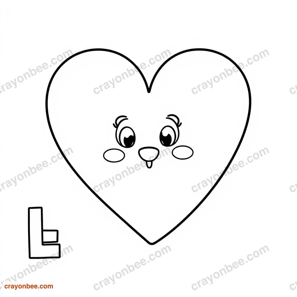Big Heart Outline Coloring Page — Free Printable PDF