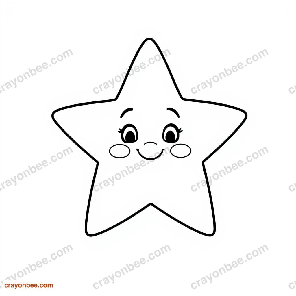 Big Star Outline Coloring Page — Free Printable PDF