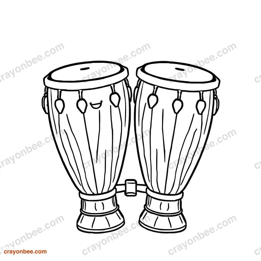 Bongos Coloring Page — Free Printable PDF