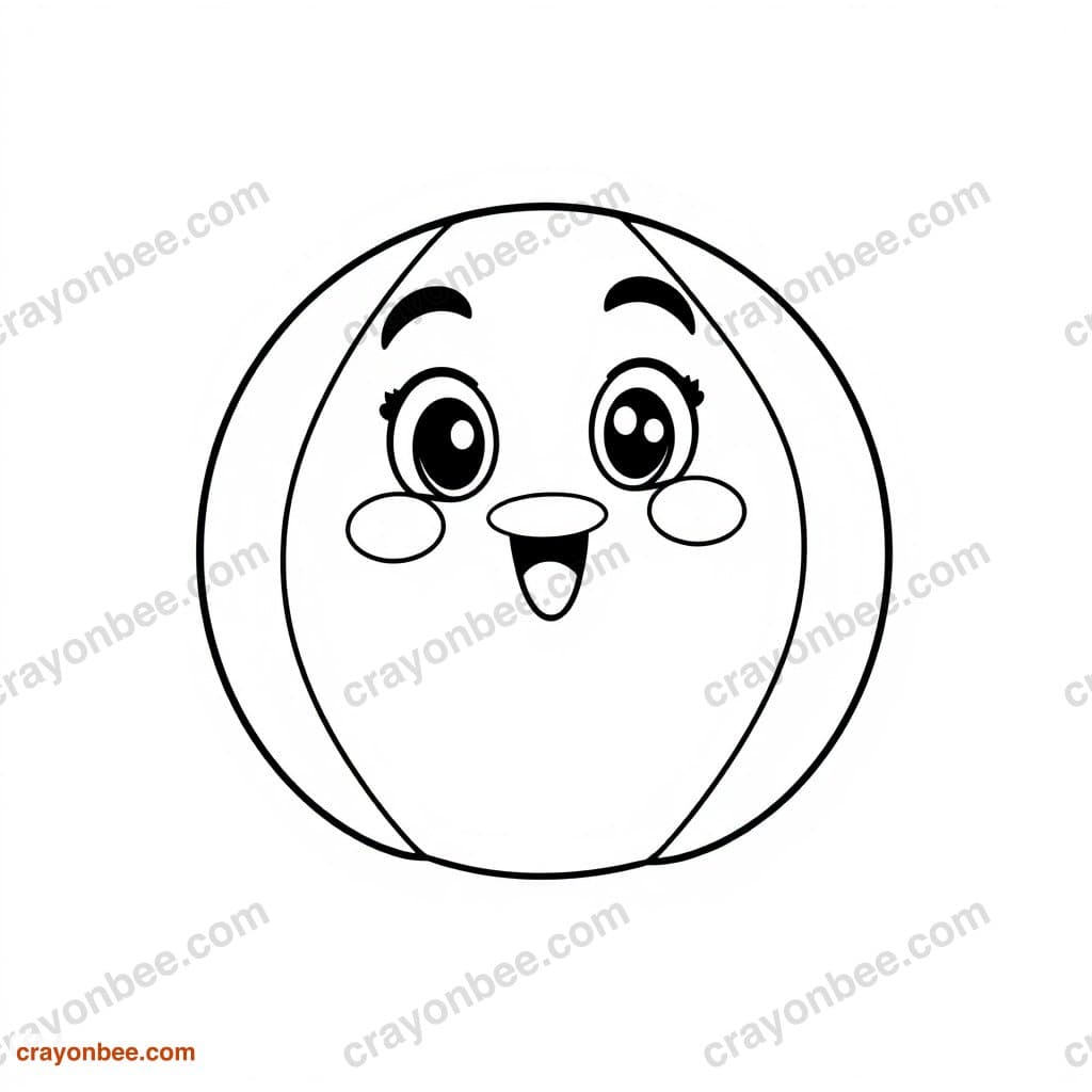 Bouncy Ball Coloring Page — Free Printable PDF