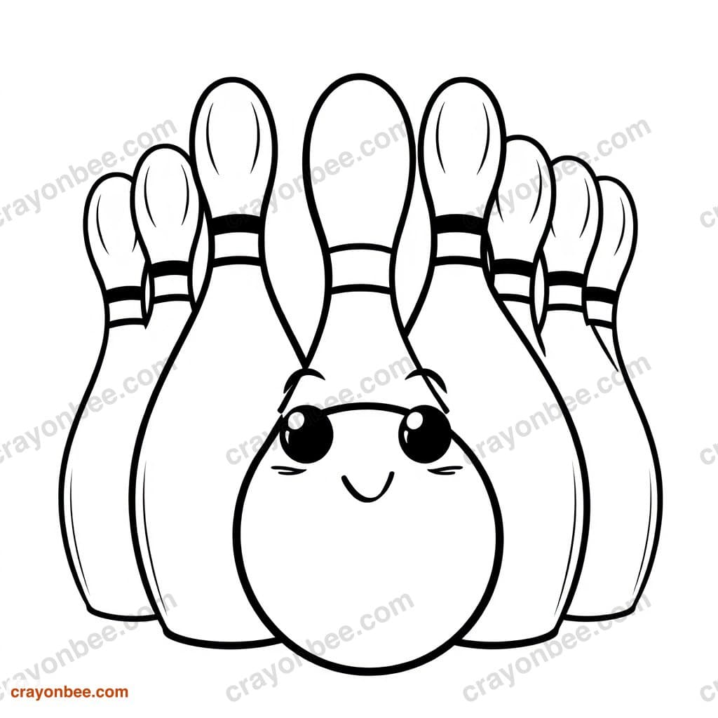 Bowling Pins Coloring Page — Free Printable PDF
