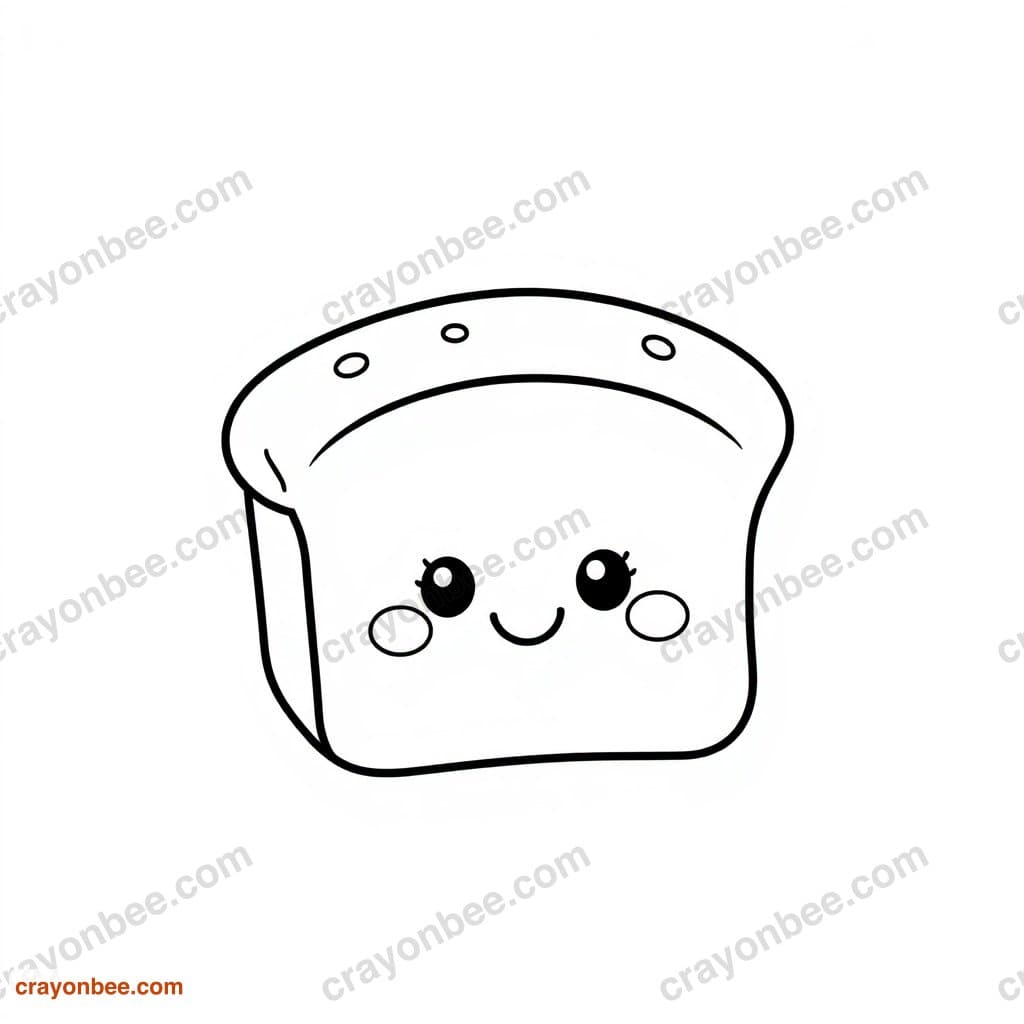 Bread Loaf Coloring Page — Free Printable PDF