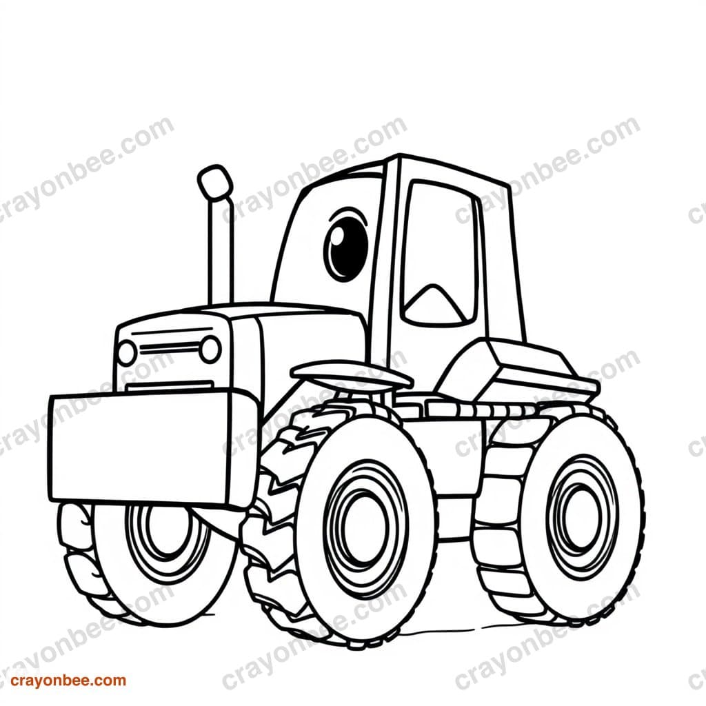 Bulldozer Coloring Page — Free Printable PDF