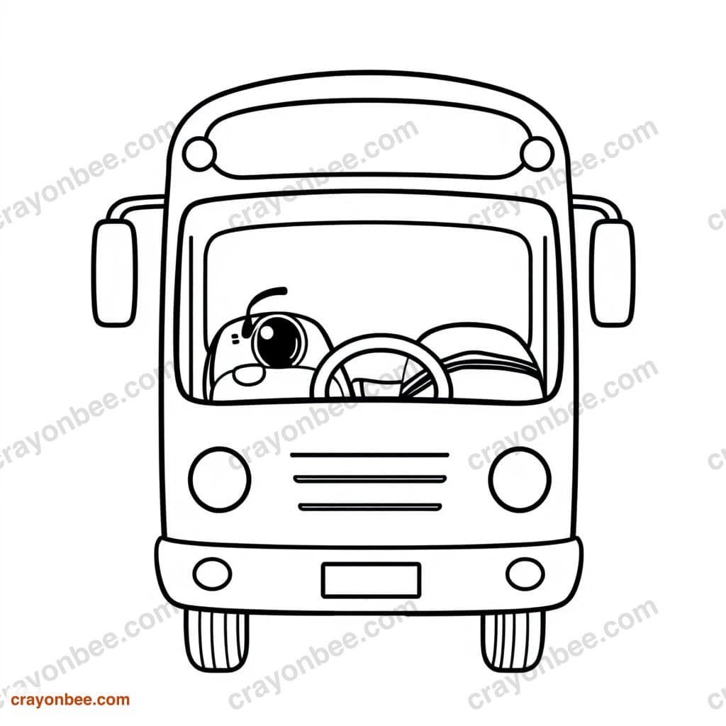 Bus Driver Coloring Page — Free Printable PDF
