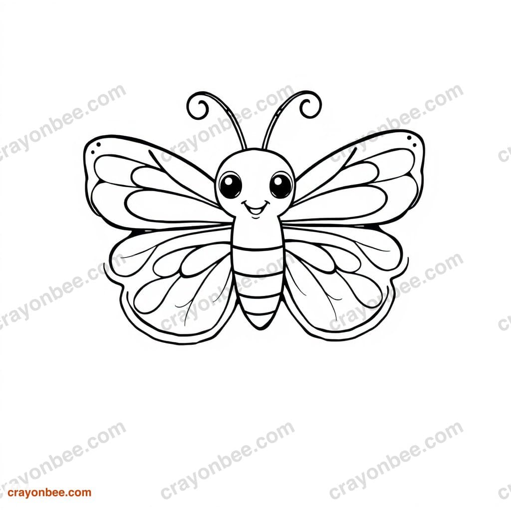 Butterfly Coloring Page — Free Printable PDF