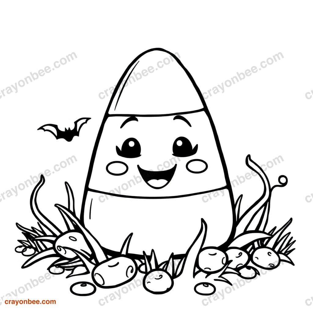 Candy Corn Coloring Page — Free Printable PDF