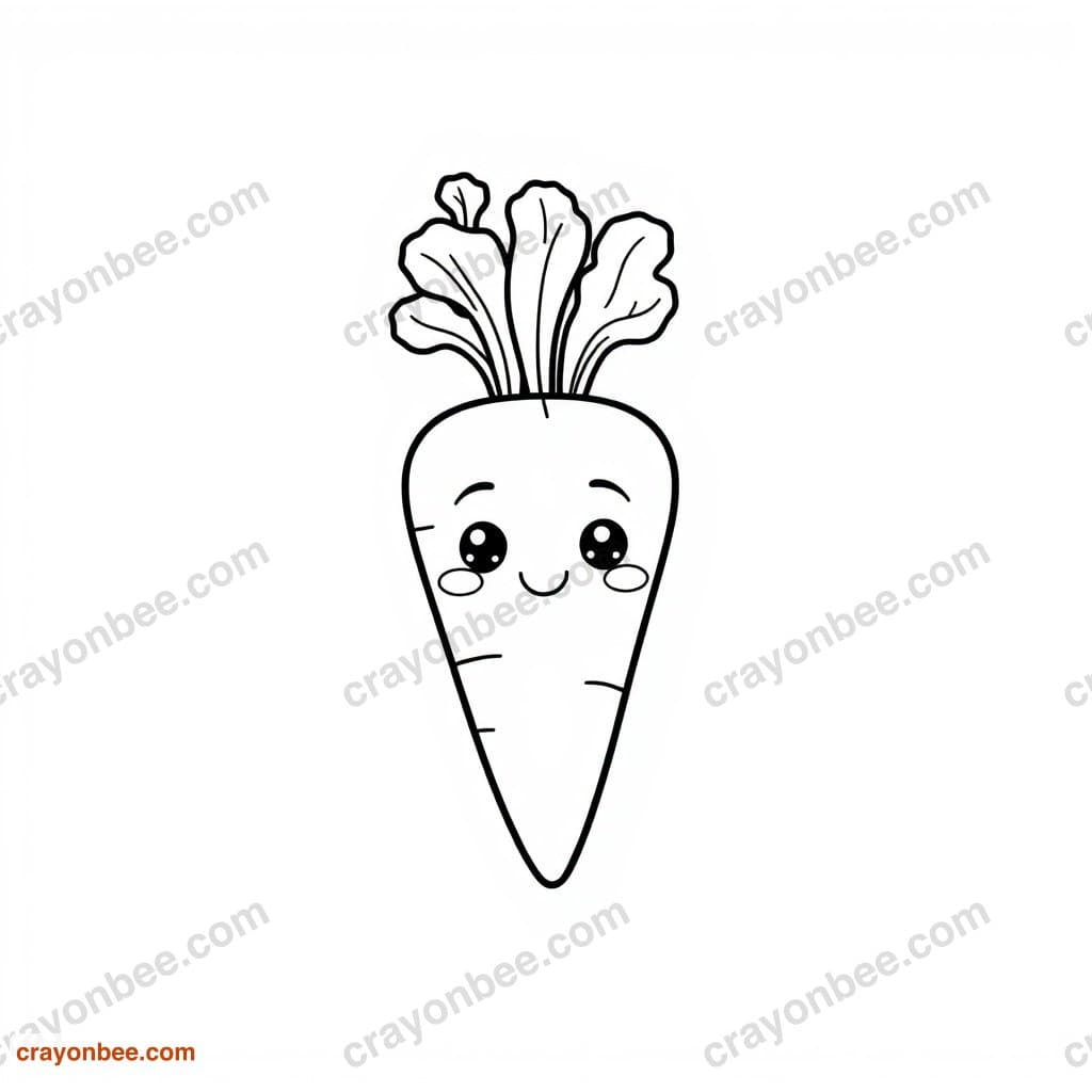 Carrot Coloring Page — Free Printable PDF