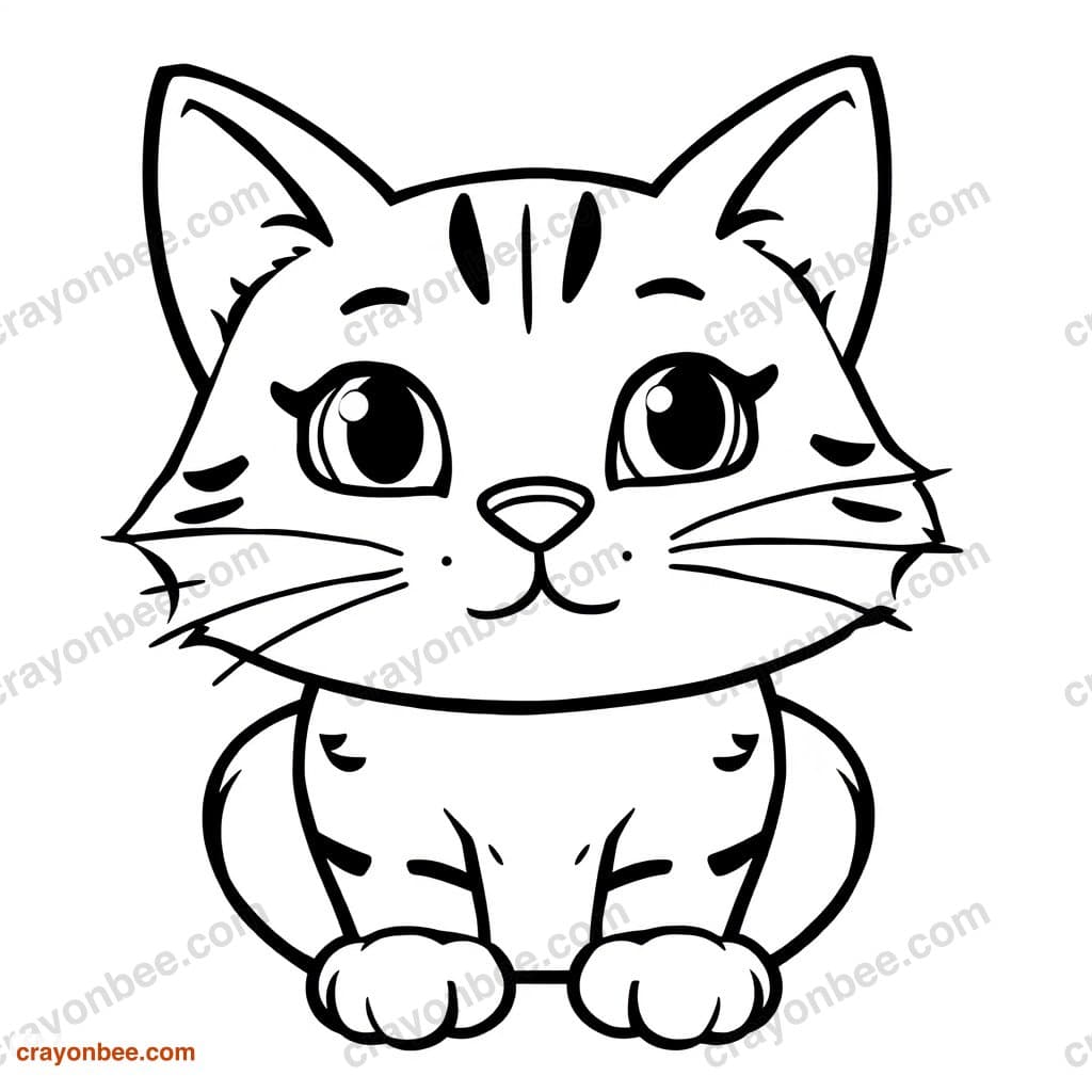 Cat Coloring Page — Free Printable PDF