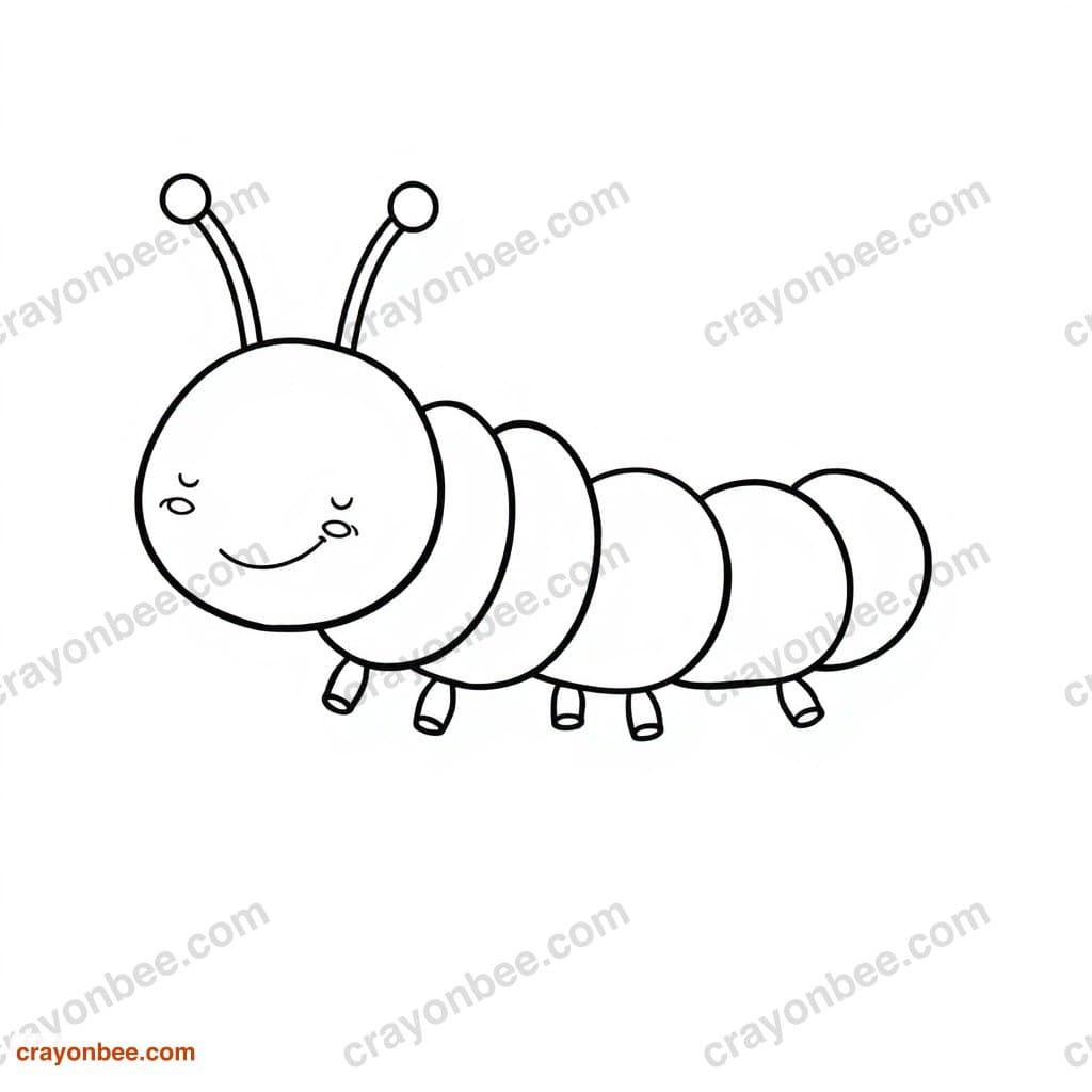 Caterpillar Coloring Page — Free Printable PDF