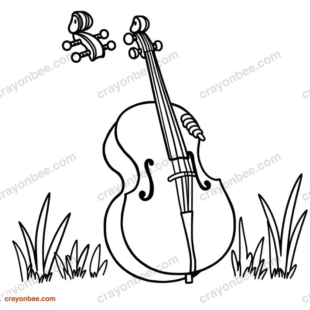 Cello Coloring Page — Free Printable PDF