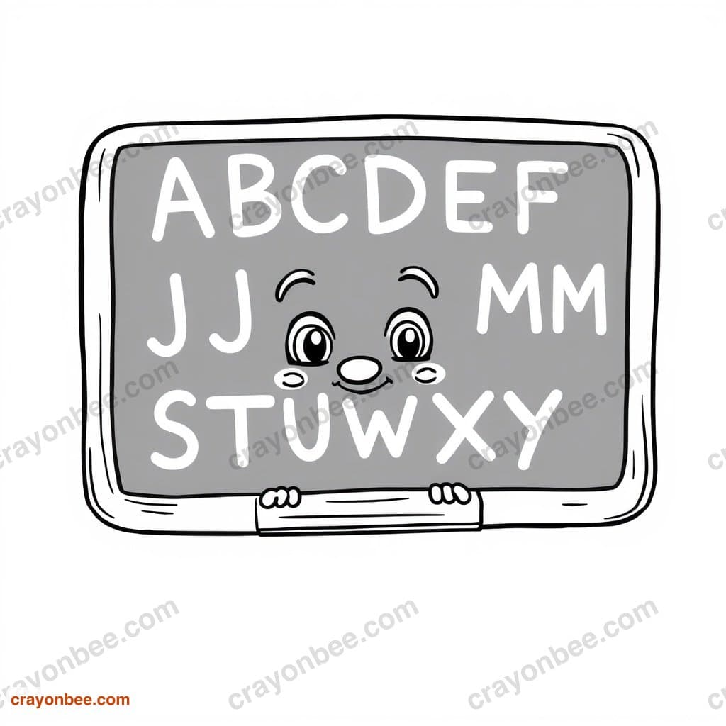 Chalkboard With ABC Coloring Page — Free Printable PDF