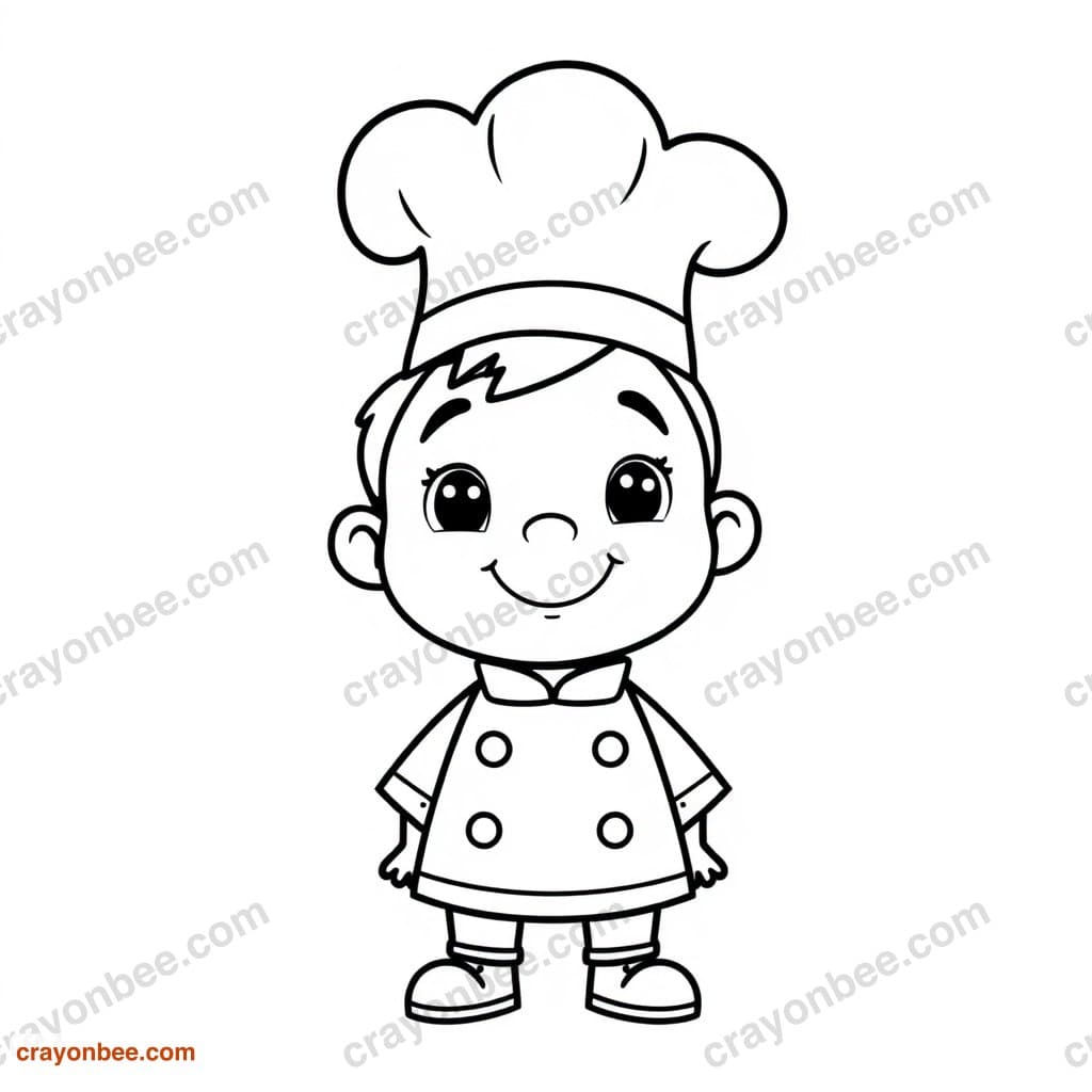 Chef Coloring Page — Free Printable PDF