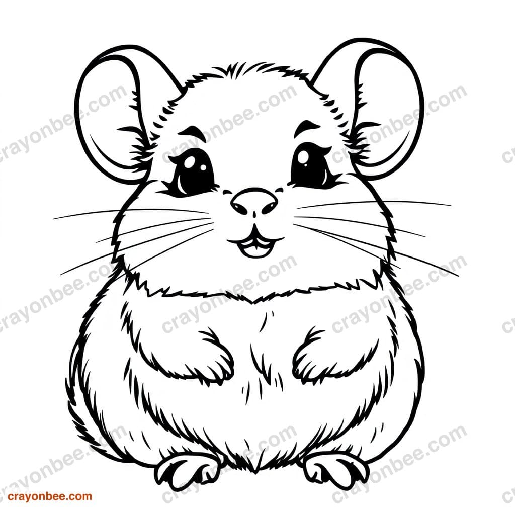 Chinchilla Coloring Page — Free Printable PDF