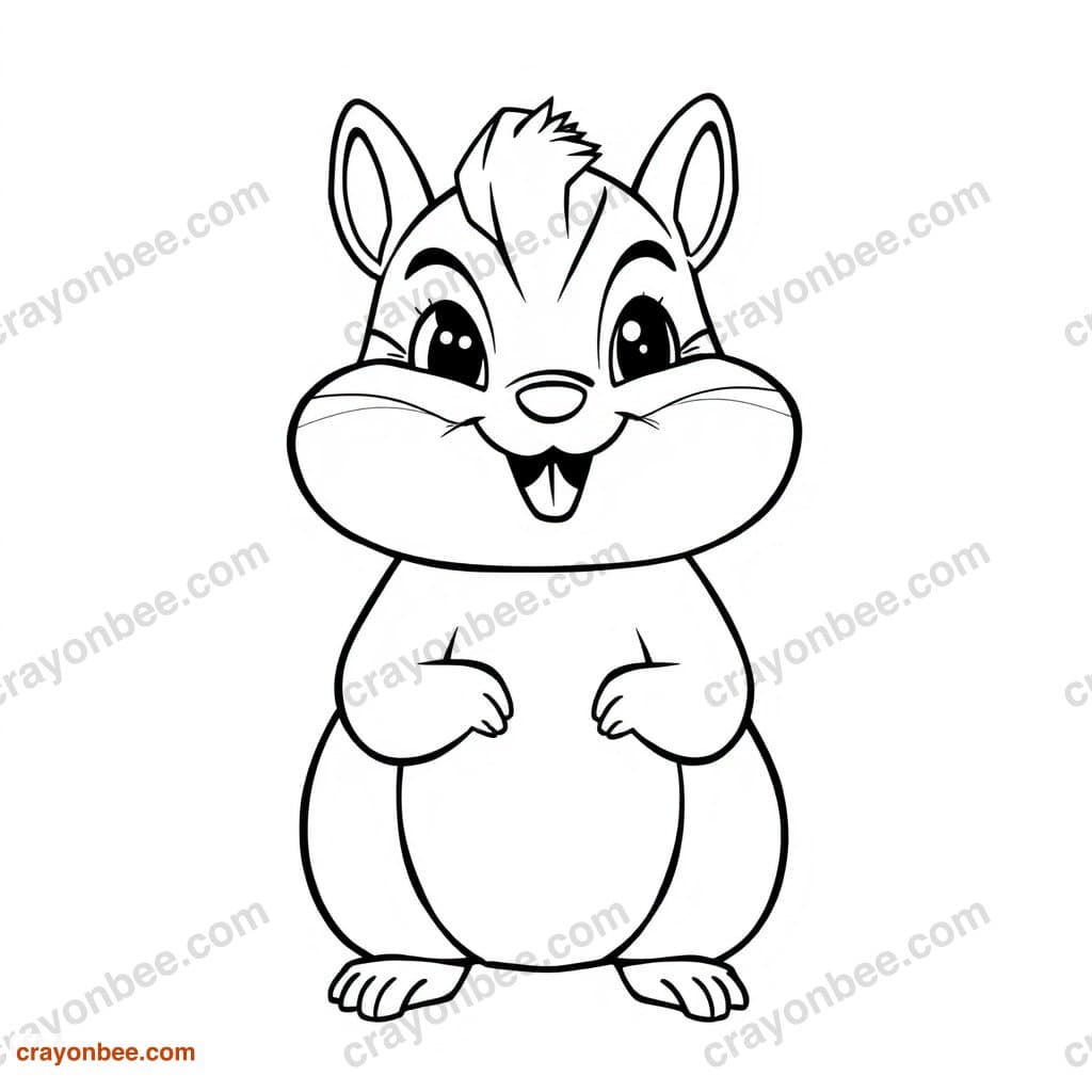 Chipmunk Coloring Page — Free Printable PDF
