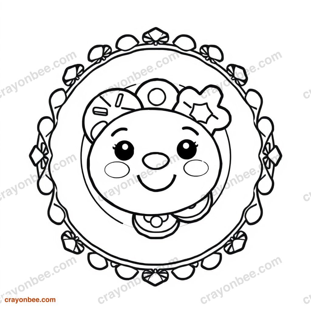 Christmas Cookies Plate Coloring Page — Free Printable PDF