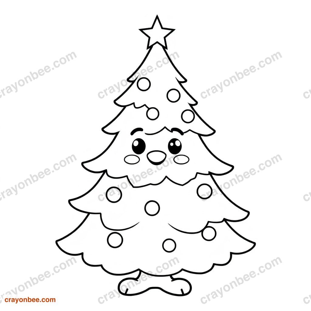 Christmas Tree Coloring Page — Free Printable PDF