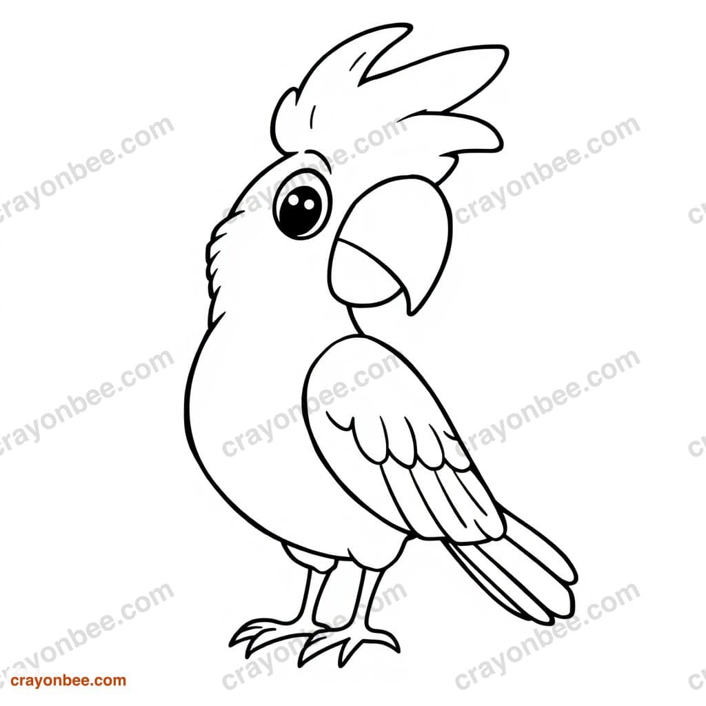 Cockatoo Coloring Page — Free Printable PDF