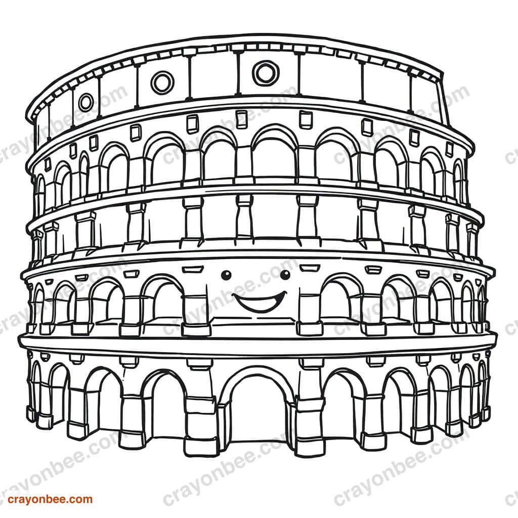 Colosseum Simple Coloring Page — Free Printable PDF