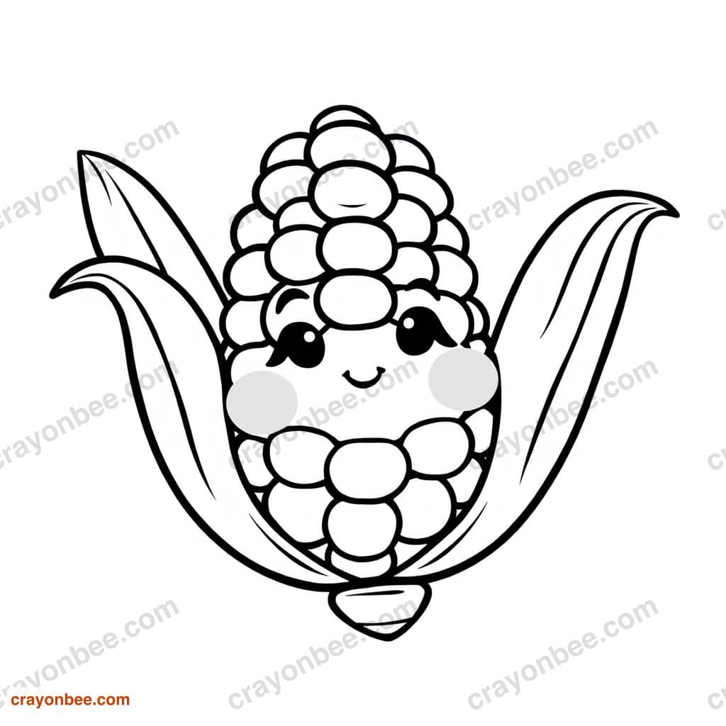 Corn On The Cob Coloring Page — Free Printable PDF