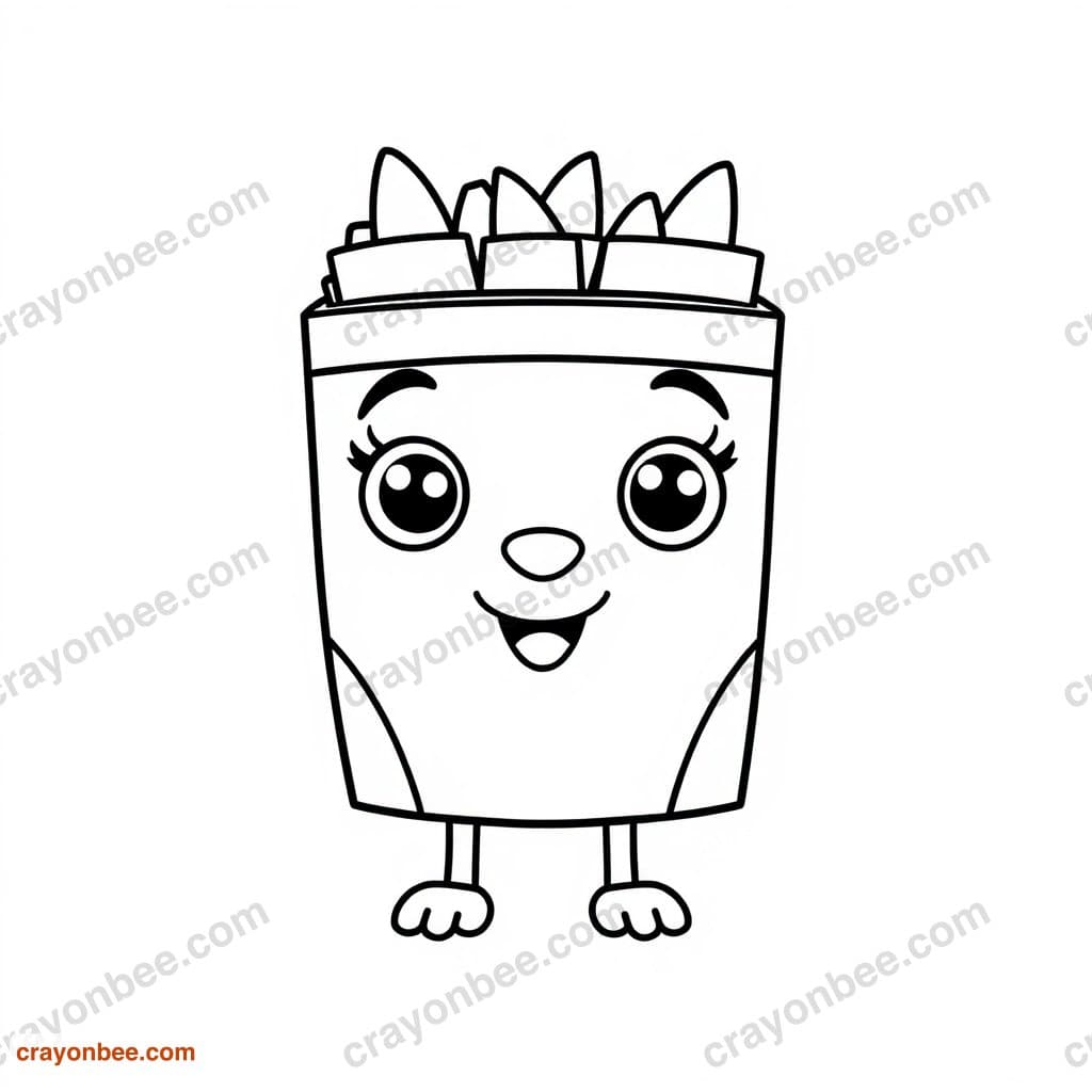 Crayon Box Coloring Page — Free Printable PDF