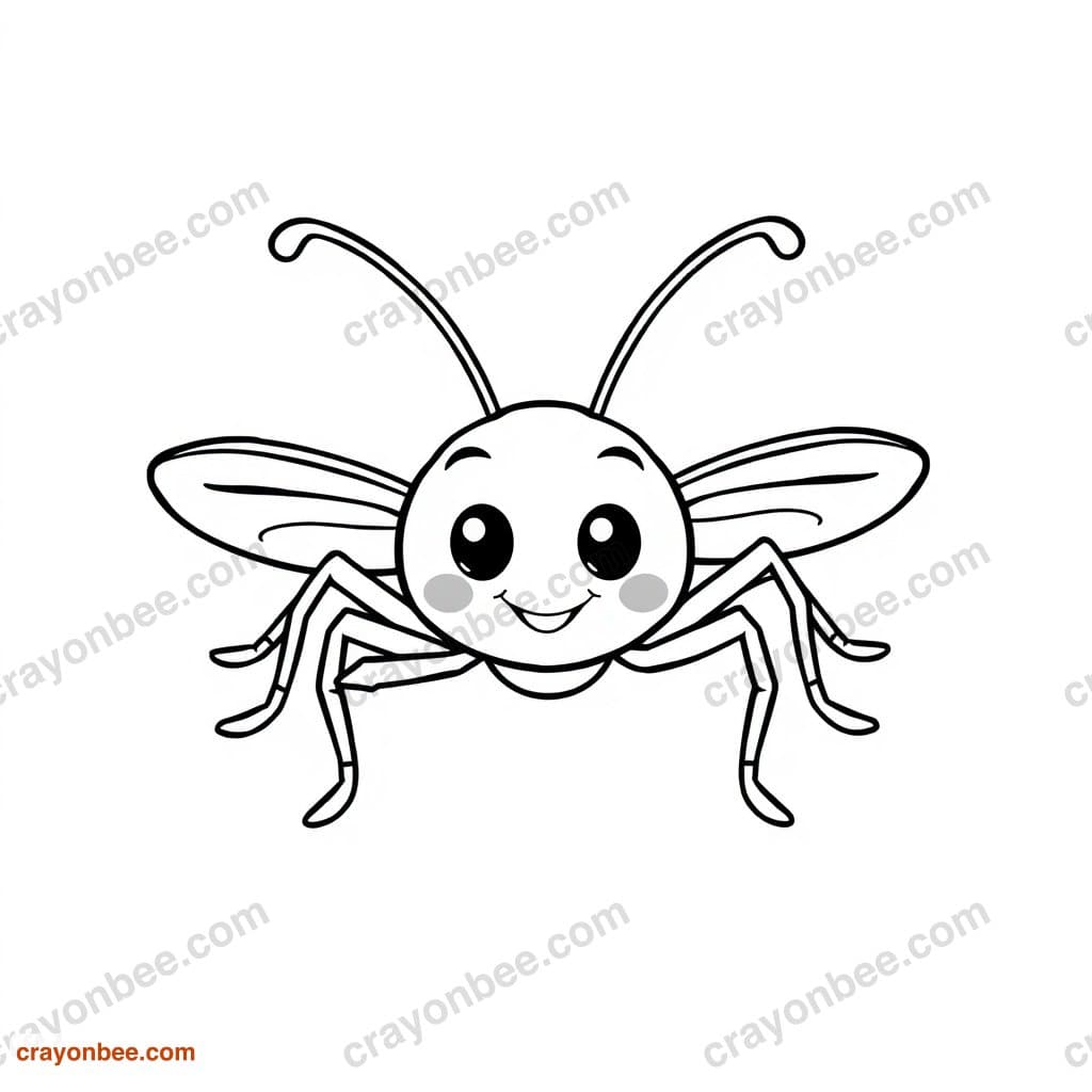Cricket Coloring Page — Free Printable PDF