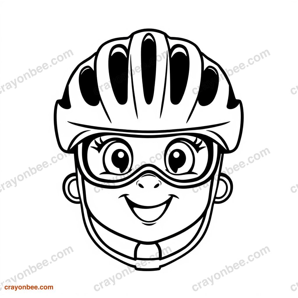 Cycling Helmet Coloring Page — Free Printable PDF
