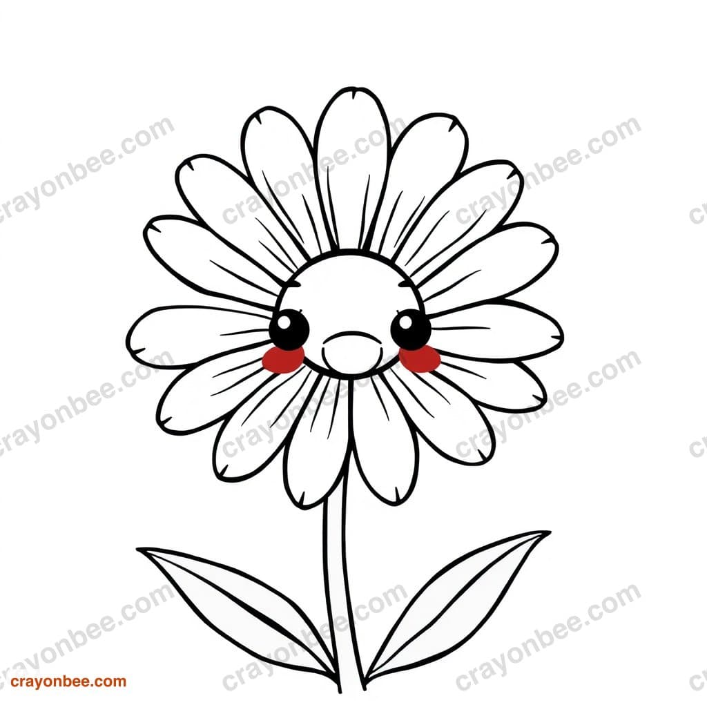 Daisy Coloring Page — Free Printable PDF