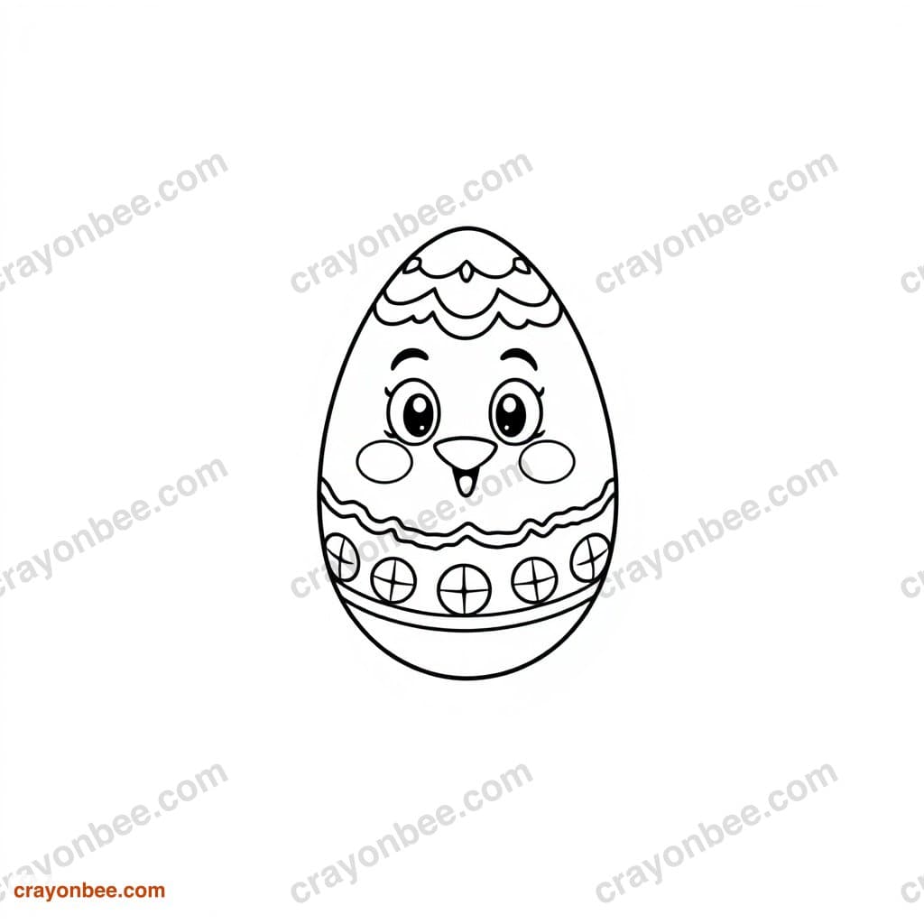 Decorated Easter Egg Coloring Page — Free Printable PDF