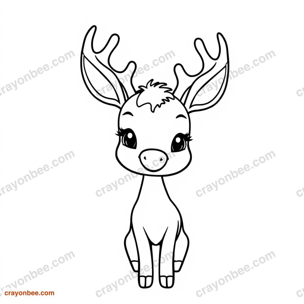 Deer Coloring Page — Free Printable PDF