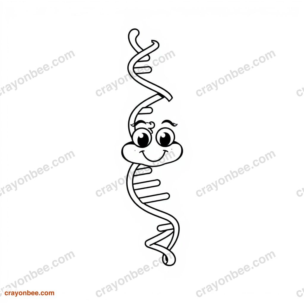 Dna Helix Simple Coloring Page — Free Printable PDF