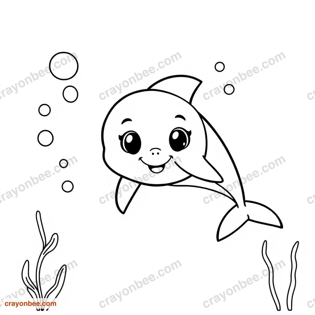 Dolphin Coloring Page — Free Printable PDF