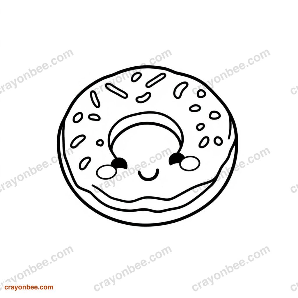 Donut Coloring Page — Free Printable PDF
