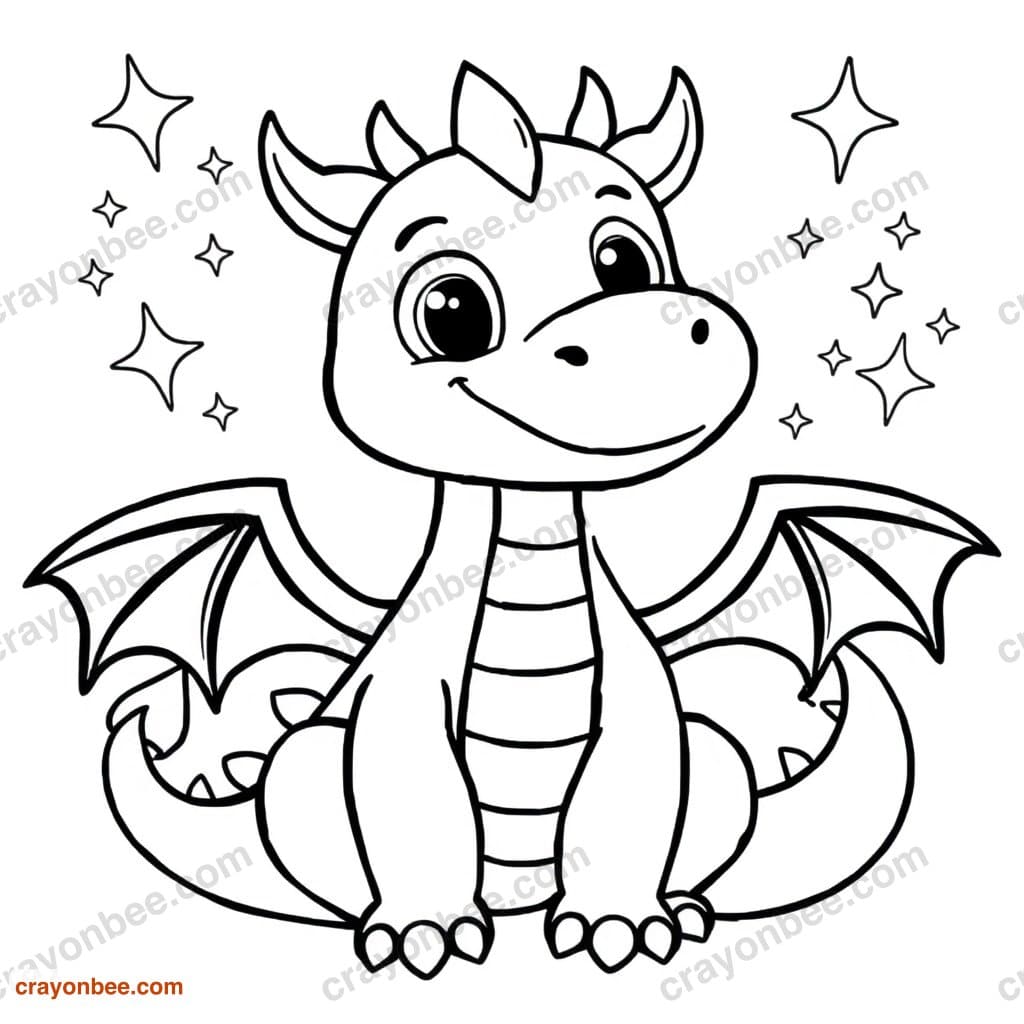 Dragon Coloring Page — Free Printable PDF