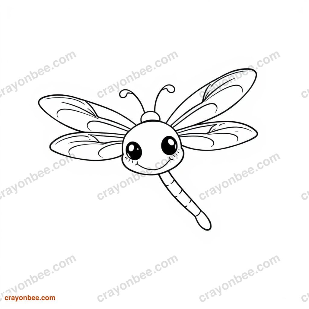 Dragonfly Coloring Page — Free Printable PDF