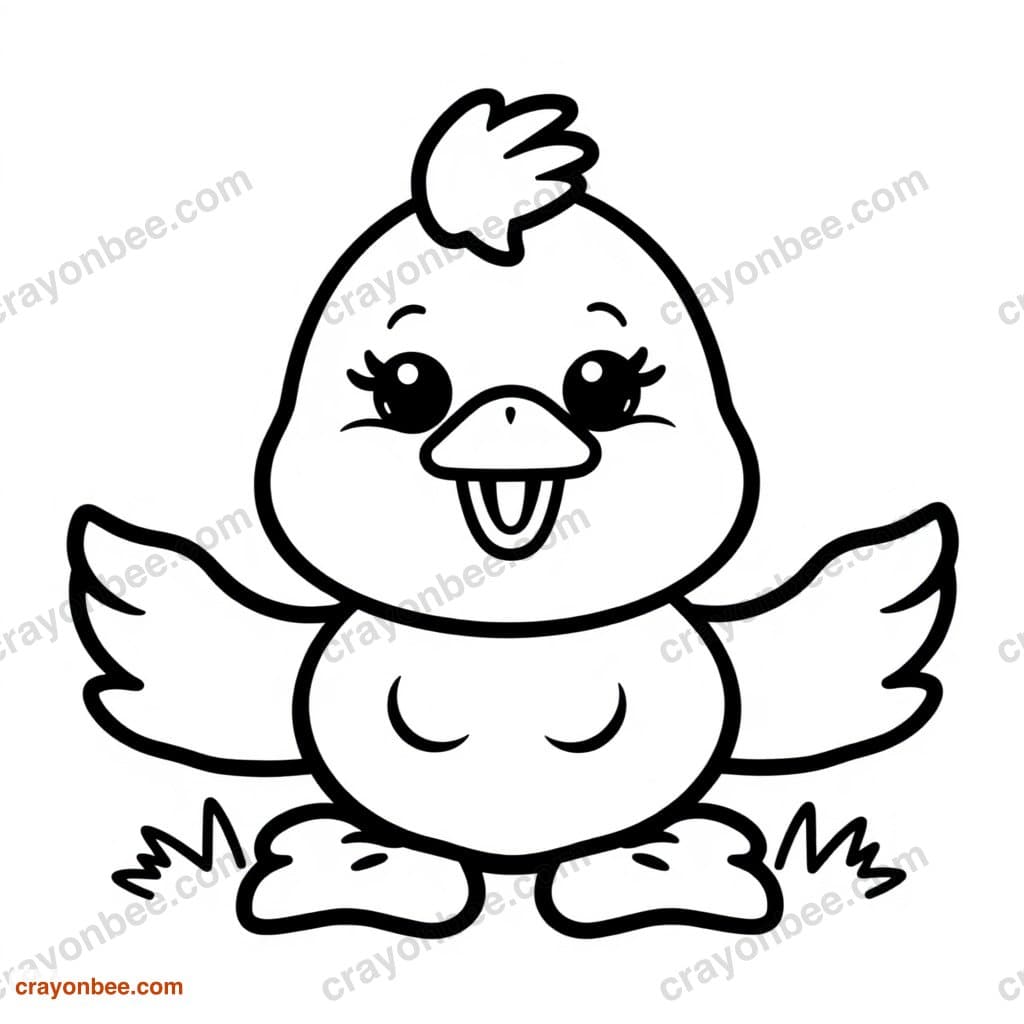 Duck Coloring Page — Free Printable PDF